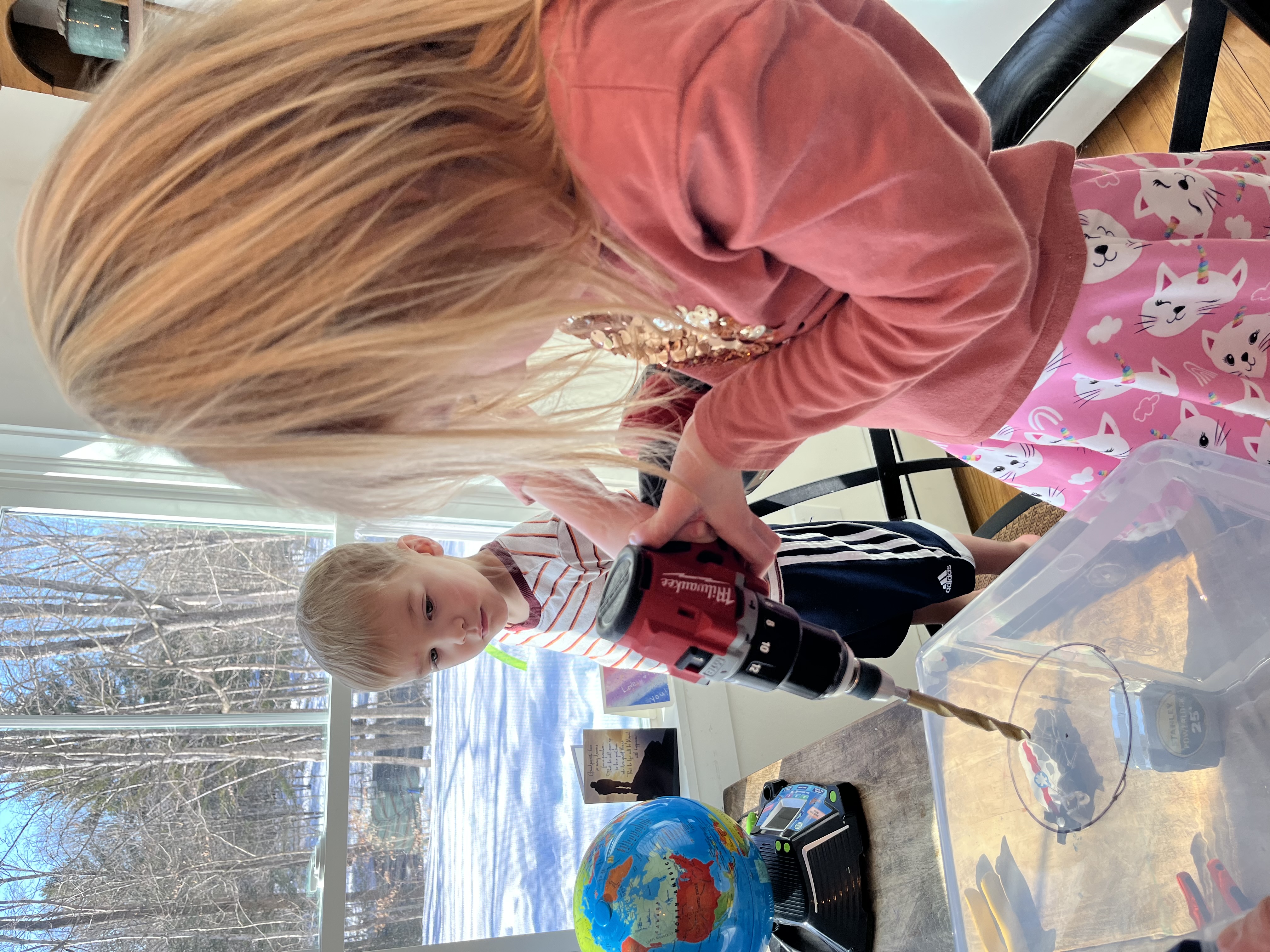 Drilling holes in the plastic